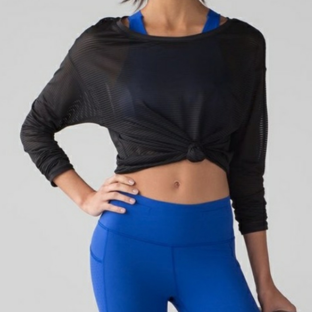 Lululemon crop top sheer long sleeve